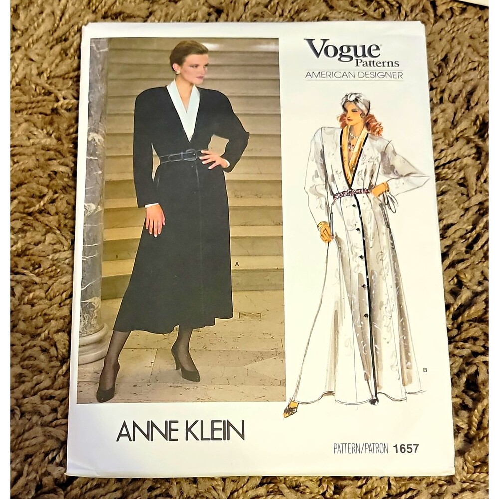 Vogue American Designer Anne Klein 1657 Women's Dress Sewing Pattern Size 12